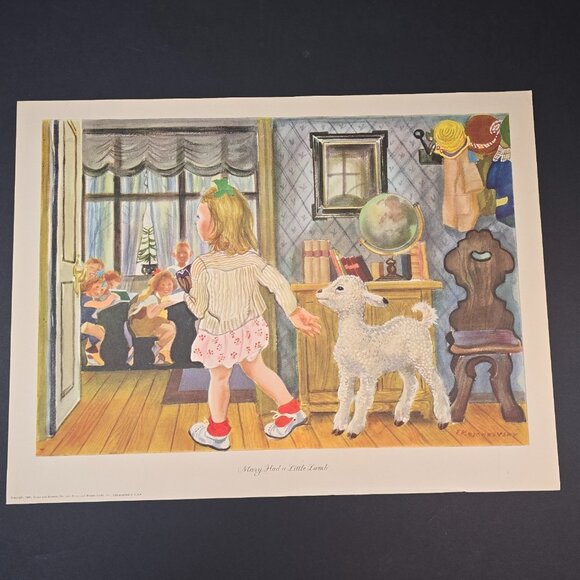 Art | Feodor Rojankovsky Lithograph Mary Had A Little Lamb 1945 Vintage ...
